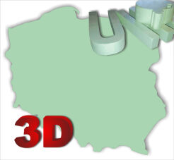 MAPA POLSKI styrodur 3D szkoła geografia 2szt