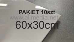 PAKIET 10szt Formatka plexi BIAŁA połysk 3mm 60x30cm