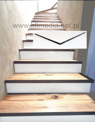 Podstopnie, podstopnice na schody DIBOND białe matowe na wymiar