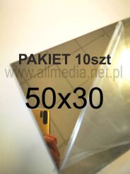 PAKIET 10szt Formatka plexi LUSTRO złote jasne 3mm 50x30cm