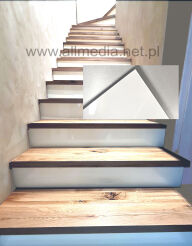 Podstopnie, podstopnice na schody DIBOND biały połysk na wymiar