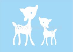 JELONKI duży i mały dekoracja pcv biała kształt 2szt