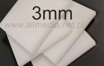 Formatka plexi opal mleczna 3mm 23x60cm WYPRZEDAŻ