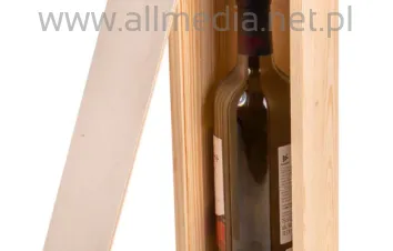 Skrzynka z drewna na wino zasuwana GRAWER napis pudełko