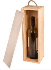 Skrzynka z drewna na wino zasuwana GRAWER napis pudełko