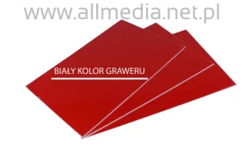 Laminat grawerski 1,5mm czerwony biały 30x30cm