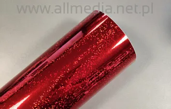 Folia samoprzylepna brokatowa czerwona holo 0,61m 50cm