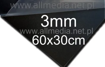 Formatka plexi PMMA czarna MAT satyna 3mm 60x30cm