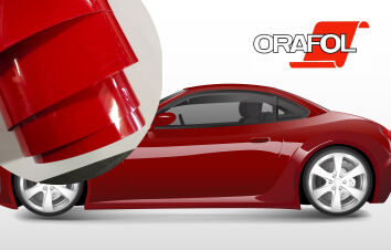 Oracal folia wylewana seria 970 028 RA czerwona  - szerokość 152 cm 10cm