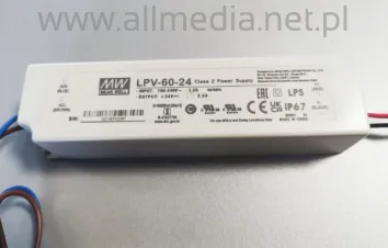 Zasilacz hermetyczny plastic case 60W 24V