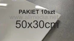 PAKIET 10szt Formatka plexi BIAŁA połysk 3mm 50x30cm