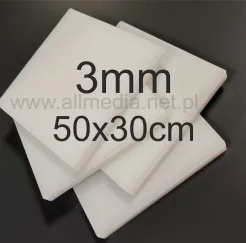 Formatka plexi PMMA mleczna (OPAL) 3mm 50x30cm