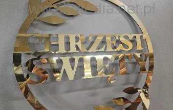 CHRZEST + KOMUNIA dekoracja DIBOND LUSTRO ozdoba 2szt