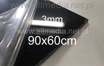 Formatka plexi PMMA czarna połysk 3mm 90x60cm