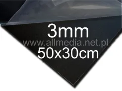 Formatka plexi PMMA czarna MAT satyna 3mm 50x30cm