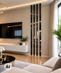 Panele lamele pasy plexi czarne WYSOKI POŁYSK na ścianę do salonu 300cm !