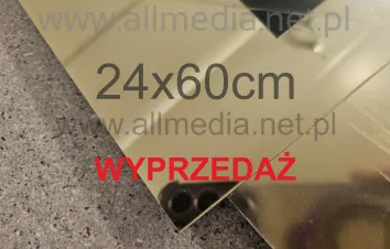 WYPRZEDAŻ plexi LUSTRO ZŁOTE 3mm 23x60cm