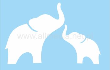 SŁOŃ duży i mały dekoracja pcv biała kształt 2szt