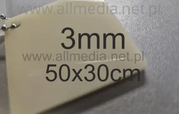 Formatka gotowa plexi PMMA kremowa IVORY 3mm 50x30cm