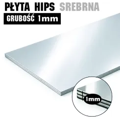 Płyta HIPS 1mm srebrny połysk 2x1m