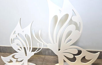 MOTYLE dekoracja 2szt pcv biała ścianka dekoracyjna ozdoba