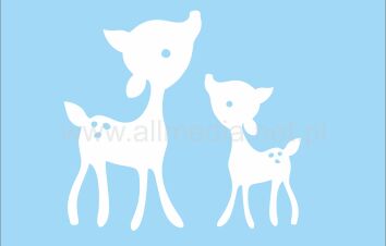 JELONKI duży i mały dekoracja pcv biała kształt 2szt