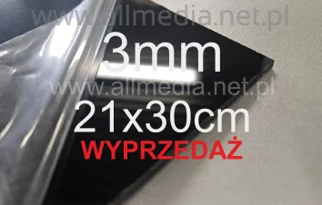WYPRZEDAŻ plexi czarna POŁYSK  3mm 21x30cm