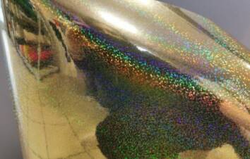 Folia samoprzylepna brokatowa rainbow złota holo szer 61cm 