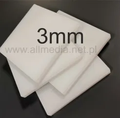 Formatka plexi opal mleczna 3mm 23x60cm WYPRZEDAŻ
