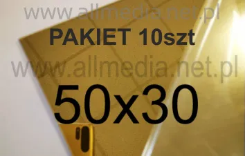 PAKIET 10szt Formatka plexi LUSTRO złote ciemne 3mm 50x30cm